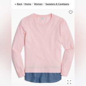 J.Crew - light pink Woven Sweater w/ split hem Sm NWT